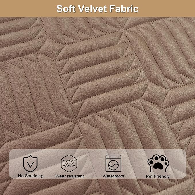 Velvet Couch Arm Rest Covers for Sofa Washable(27.6"x27.6") | Soft Sofa Cover for Armrest, No Shedding Dark Brown Couch Covers, Pet Friendly Non Slip Couch Protector Cover for Dogs - Image 2