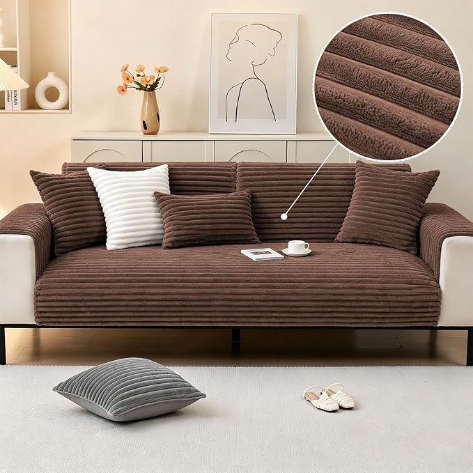 Waterproof Couch Cover for Dogs, Sofa Covers Washable & Non-Slip, Soft Dog Bed Blanket Protector for Sectional, Loveseat, Living Room Furniture (Coffee, 35.43"x 70.9" 1 Pack) - Image 3