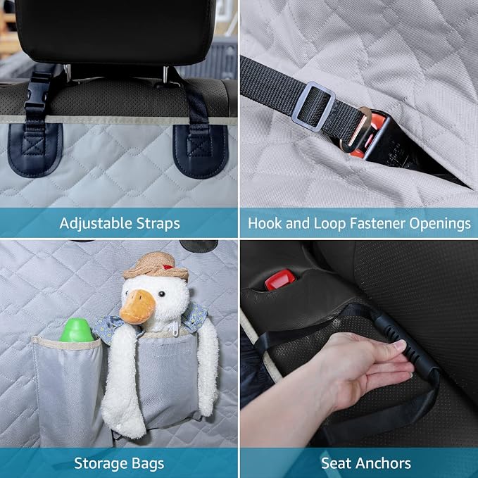 Lassie XL Truck Dog Seat Cover Back Seat with 2 Seat Belts, Dog Car Hammock for Large SUV and Trucks Compatible with F150 F250/Chevrolet Silverado/Ram Pickup/GMC Sierra/Toyota Tundra and Crew Cab - Image 7