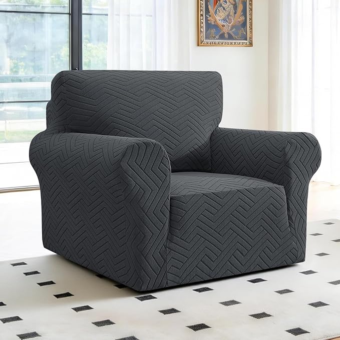 Stretch Sofa Cover Non-Slip Washable Furniture Protector | Stretch, 31"-46".Soft, Non Skid Foam, Elastic Bottom, Machine Washable, for Kids & Pets, Couch & Sofa, Dark Gray - Image 2