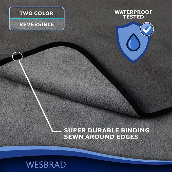100% Leak Proof, Waterproof Bed Cover, Totally Pee Proof, EZ-Wash, Durable, 3 Layer Blanket (Queen-King 90"x80", Slate Grey, Cool Grey) Adults, Pets, Dogs, Cats - Image 4