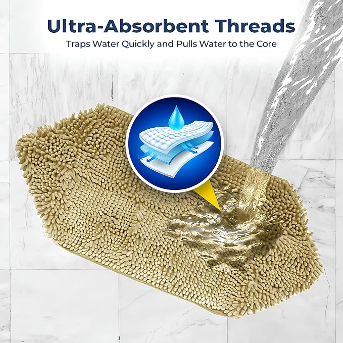 Muddy Mat Doggy Dryer, Highly Absorbent Microfiber Washable Dog Shammy Quick Drying Towel Absorber - Extra Soft Plush Wrap Chenille Bath Towels to Dry Soggy Large Pets & Small Puppy-Beige 15"x38" - Image 3