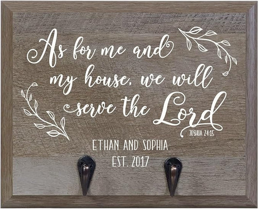 Rooms Organized Personalized Re-Engineered Family Name Barn Wood Decor Wall Mounted Coat Hat and Dog Leash Rack Storage with 2 Metal Hooks 10" w x 8" h 4.25" deep by LifeSongMilestones