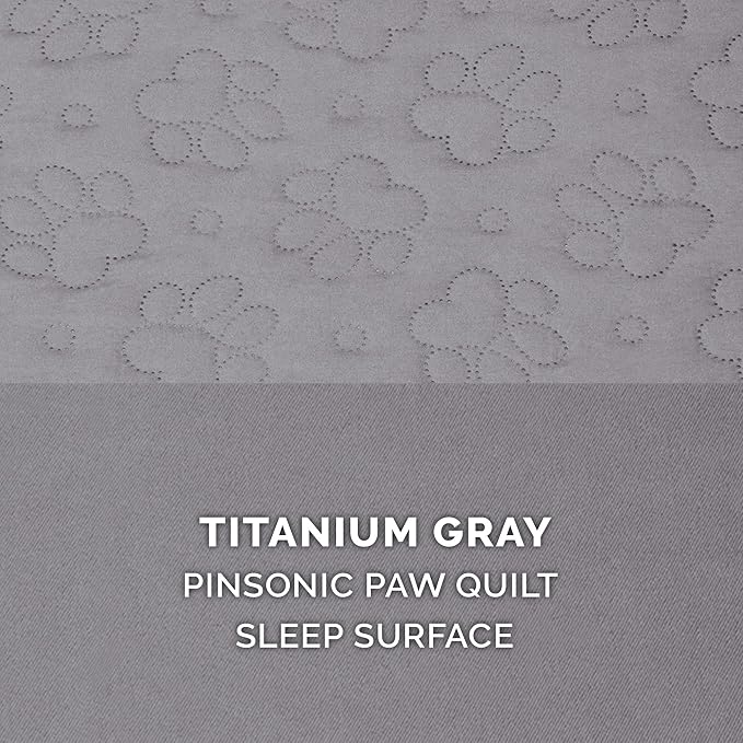 Furhaven Orthopedic Dog Bed for Large Dogs w/ Removable Bolsters & Washable Cover, For Dogs Up to 95 lbs - Pinsonic Quilted Paw L Shaped Chaise - Titanium, Jumbo/XL - Image 7