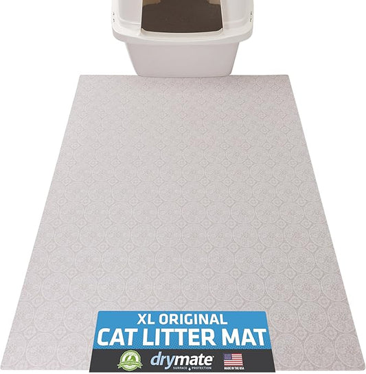Drymate Cat Litter Box Mat, Litter Trapping Mat, Beige, 29x36 XL | Waterproof, Urine-Proof, Absorbent, Machine Washable, Soft on Paws, Contains Mess, Protects Floors, Kitten Supplies, USA Made by Drymate