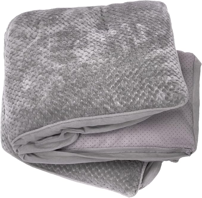 Furhaven Replacement Dog Bed Cover Minky Plush & Suede Pillow Top Mattress, Machine Washable - Titanium Gray, Medium by FurHaven
