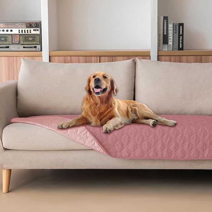 gogobunny 3X Stronger Waterproof Pet Blanket, Scratch Proof Furniture Protector for Dogs Cats, Reversible Cover 30x70 Inch, Dark Pink/Light Pink by gogobunny