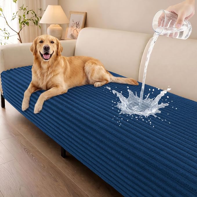 Smiry Waterproof Couch Cover for Dogs, Washable Non Slip Plush Protector | Waterproof Protection, Plush Flannel, Non Slip Backing, Pet Hair & Scratch Protection, Soft Cover (36" x 47") by Smiry