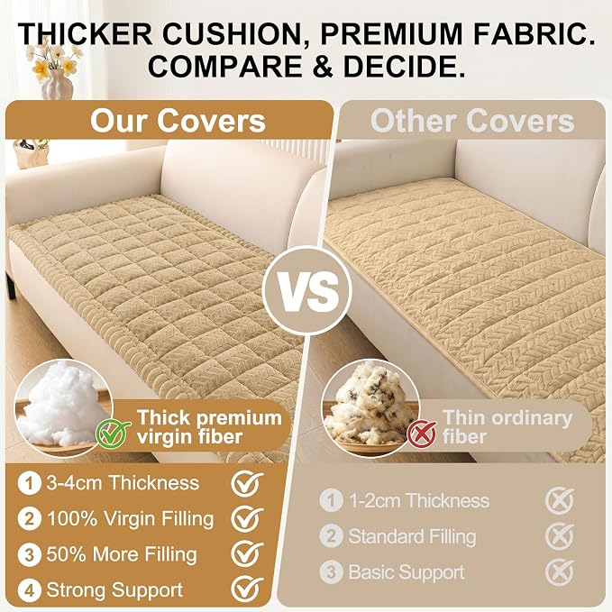 Smiry Couch Cover for Dogs, Non Slip Fuzzy Pet Sofa Covers Washable | Sofa Slipcovers for 3 Cushion Couch, Soft Thick Furniture Protector for Cats Dogs, Against Fur, Dirt, Scratch (27.6"x88") - Image 4