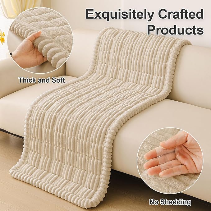 hyha Couch Cover for Dogs, Washable Non Slip Plush Flannel Sofa Protector | Thick Flannel, Silicone Anti-Slip Backing, Pet Hair & Scratch Protection, Fits Sofa & Loveseat (35.4" x 70.9") - Image 8