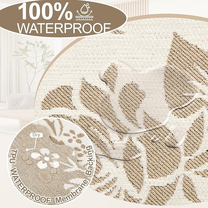 1OO% Waterproof Sectional Couch Covers for Dogs L Shaped Corner Sofa Cover Washable Chenille Sofa Slipcovers Blanket Modern Jacquard Pet Furniture Protector (91"x276", Khaki Flower Shadow) - Image 4