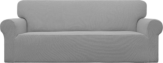 Easy-Going Stretch Oversized Sofa Couch Slipcover Washable Light Gray | 1-Piece Extra large Sofa Cover Furniture Protector Couch Soft with Bottom for Kids, Polyester Spandex Jacquard by Easy-Going