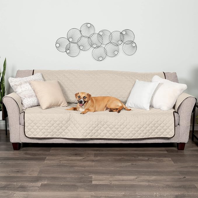 Furhaven Water-Resistant & Reversible Large Sofa/Couch Cover Protector for Dogs, Cats, & Children - Two-Tone Pinsonic Quilted Living Room Furniture Cover - Espresso/Clay, Large Sofa - Image 7