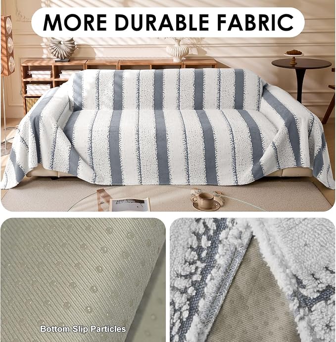 Non Slip Couch Covers for 2 Cushion Couch Sofa, Pet Friendly Sofa Covers Washable, Heavy Duty Scratch Resistant Furniture Cover for Dogs Fits Love Seat, 71" x 102" - Image 3
