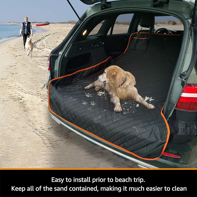 Cargo Liner for Dogs Waterproof Pet Cargo Covers for SUV with Bumper Flap Protection Heavy Duty Nonslip Dog Trunk Cargo Protector Washable Dog Seat Cover for Universal and Large Size SUVs - Image 4