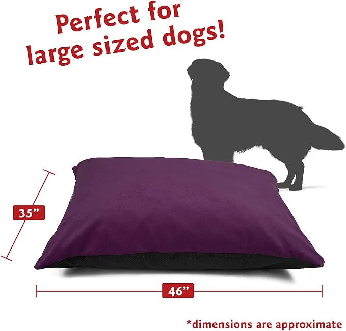Majestic Pet Rectangle Dog Bed Washable Non Slip Comfy Crate Bed Large Breed 46 x 35 Inch Villa Aubergine - Image 2