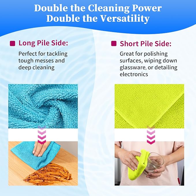 FIXSMITH Microfiber Cleaning Cloth - Pack of 48, Multi-Functional Cleaning Towels, Size: 12 x 16 in, Highly Absorbent Cleaning Rags, Lint-Free, Streak-Free Cleaning Cloths for Car Kitchen Home Office - Image 5