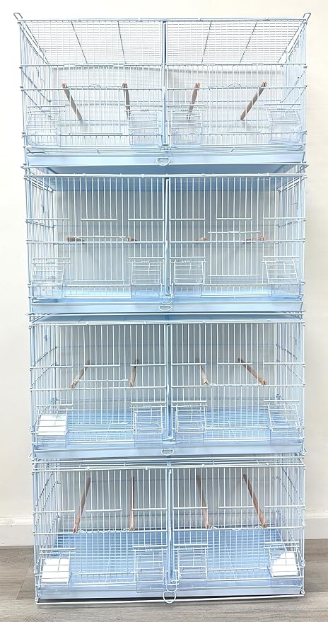 LOT of Stackable Breeder Bird Flight Cage with Removable Center Divider and Breeding Nest Box Doors with Removable Rolling Stand - Image 9