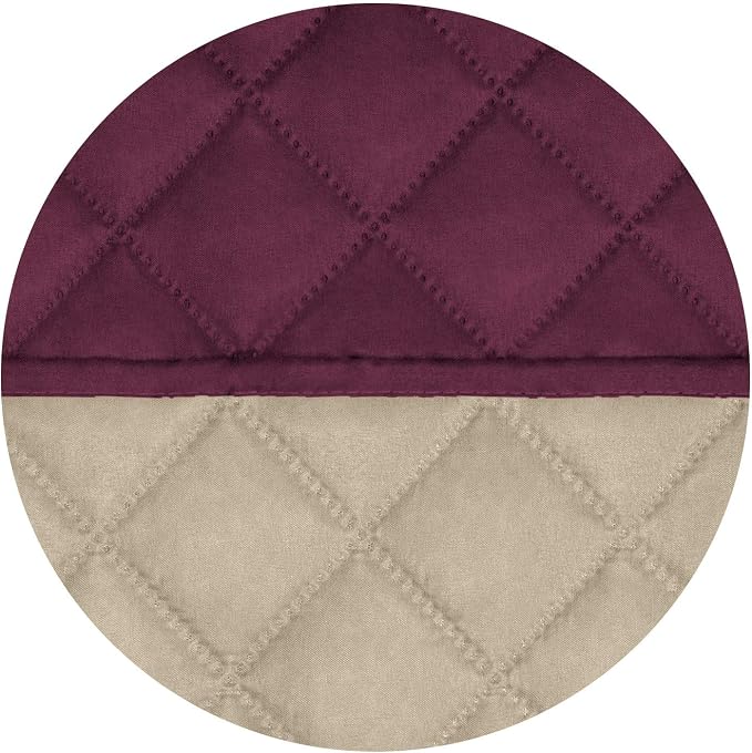 PureFit Reversible Quilted Couch Covers for Dogs Oversized Sofa Cover 78” | Wine/Beige, Water Resistant Couch Protector, Washable Pet Couch Cover with Non Slip and Elastic Straps For Kids - Image 5