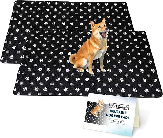 EZwhelp Reusable Dog Pee Pads, Washable Waterproof Mats for Dog Potty Training or Whelping Pads, 39x39 Inch, 2 Pack by EZwhelp