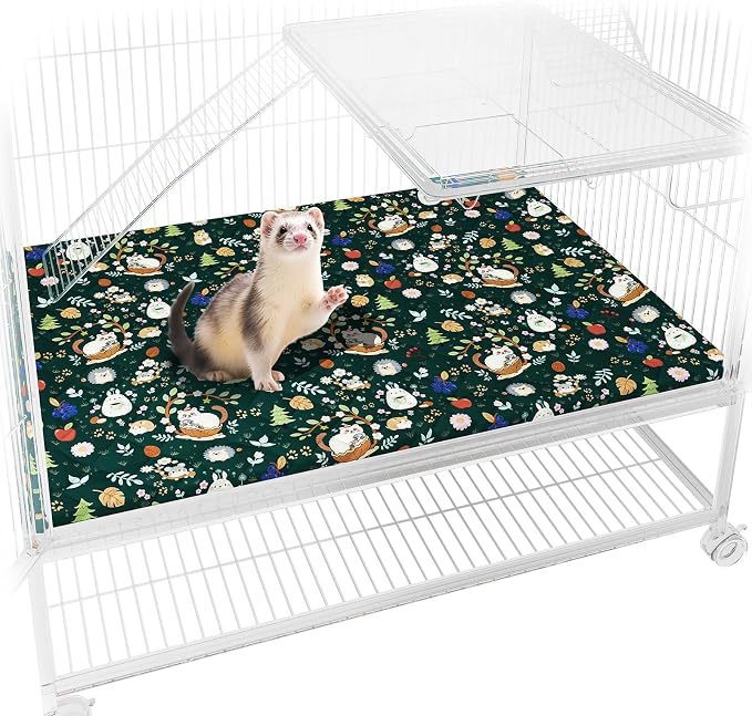 Ferret Cage Liner for Ferret Nation & Critter Nation Cage | Washable Bedding, Leakproof Cage Accessories for Ferrets, Chinchillas, Rats & Other Small Animals(Bottom Pan Liner) by Unknown