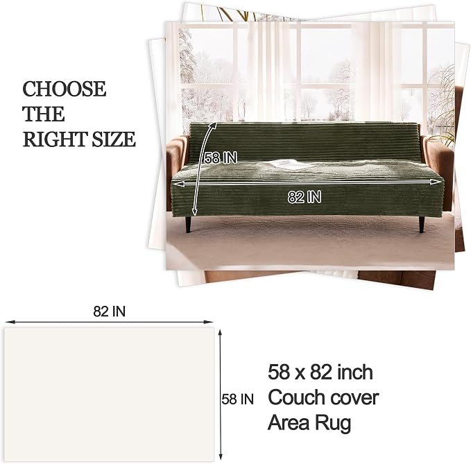 Waterproof Couch Cover for Dogs Non-Slip, Fuzzy Soft Pet Couch Covers for Sofa, Pet Friendly Area Rug Dog Bed Covers Washable Sofa Cover Mat (Sage Green, 58" x 82" 1 Pack) - Image 5