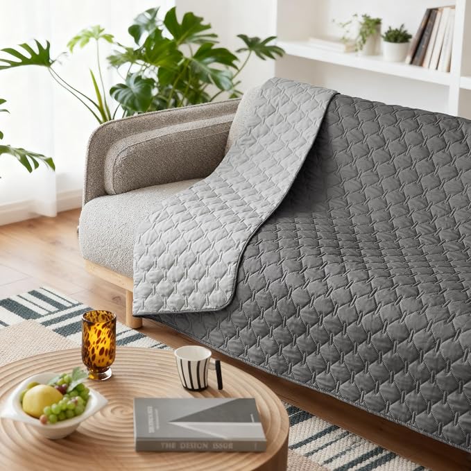 gogobunny 100% Double-Sided Waterproof Dog Bed Cover Pet Blanket Sofa Couch Furniture Protector for Puppy Large Dog Cat, Reversible (82x120 Inch (Pack of 1), Dark Grey/Light Grey) - Image 9