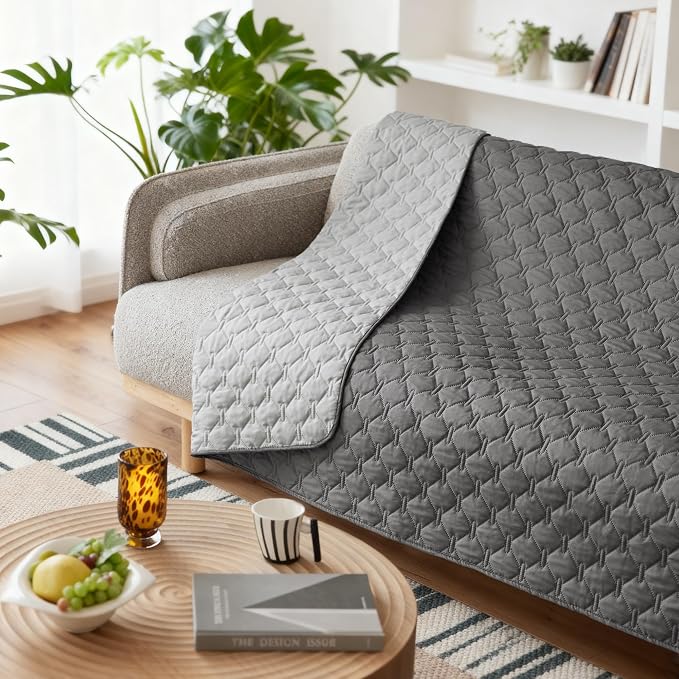 gogobunny 100% Double-Sided Waterproof Dog Bed Cover Pet Blanket Sofa Couch Furniture Protector for Puppy Large Dog Cat, Reversible (68x82 Inch (Pack of 1), Dark Grey/Light Grey) - Image 8