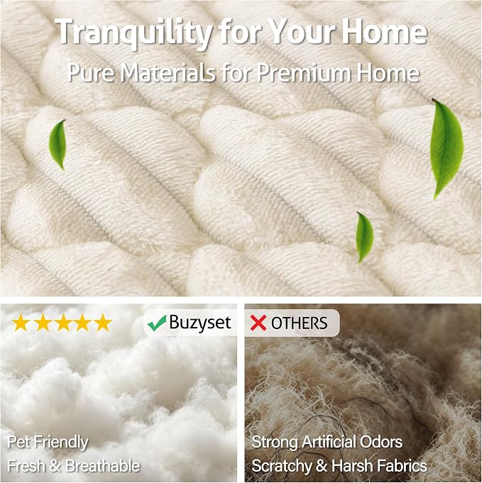 Luxury Fuzzy Pet Couch Cover for Dogs,Washable Sofa Cover, Non-Slip Sofa Protector for 3 Cushion Couch, Thick Plush Furniture Cover, Elegant Pet-Friendly Home Décor(White,28"x83") - Image 4