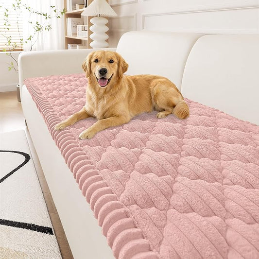 Smiry Couch Cover for Dogs Washable, Non Slip Fuzzy Pet Sofa Protector | Soft Thick Furniture Cover for Sofa, Loveseat and Sectional, Scratch & Pet Hair Resistant (Dusty Rose, 27.6" x 59") by Smiry