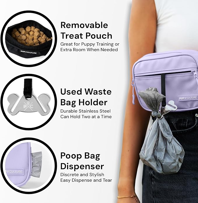 Pup Culture Dog Treat Pouch with Poop Bag Dispenser and Removable Treat Pouch | Cross Body Dog Walking Bag | The Perfect Puppy Training Tool and Even Better Gift - Image 4