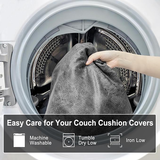 ANARACHON Leather Look Couch Cushion Covers Sofa Seat Slipcovers Sets Couches Furniture Protector for Sectional Armchair Loveseat Pets Kids Stretch Spandex Fabric (3 Cushion Sofa, Light Grey) - Image 9