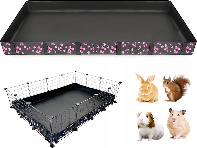DZWLKJ Waterproof Guinea Pig Cage Liner,Washable Tarp Bottom Base,Cherry Graphic,42"x56", Reusable for Rabbit, Chinchilla, Hedgehog, Ferret & Other Small Animals. by DZWLKJ