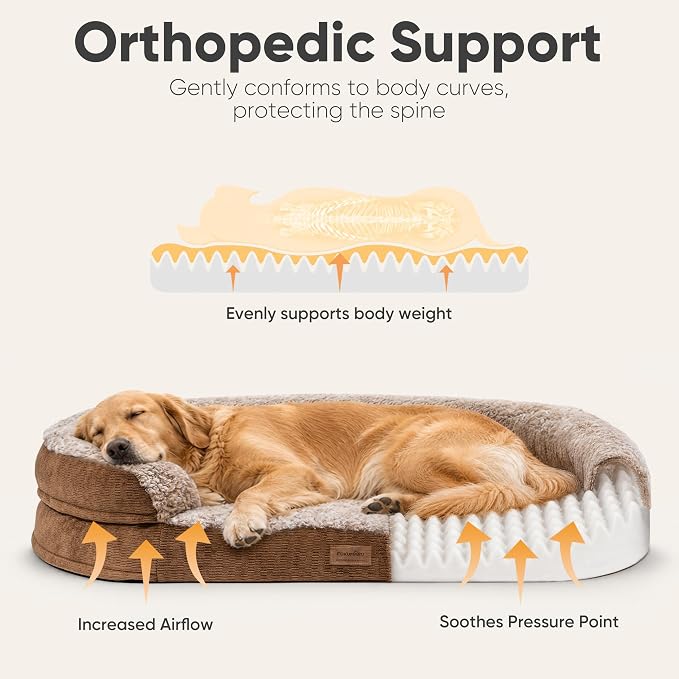 FUKUMARU X-Large Thickened Dog Couch Bed, Orthopedic, Waterproof & Washable | Heavy Duty Dog Sofa with 4" Extra-Thick Egg-Crate Foam, Relieves Joint Pressure, Fully Removable, Fits Extra-Large Dogs - Image 3