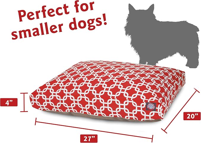 Red Links Small Rectangle Indoor Outdoor Pet Dog Bed With Removable Washable Cover By Majestic Pet Products - Image 3