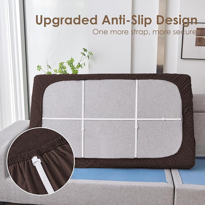Genina Waterproof Couch Cushion Covers for Pets Washable Sofa Seat Covers | Non Slip,Stretch Jacquard Fabric,Pet Hair & Scratch Protection,Easy Installation,Furniture Protector,Sofa Cover - Image 6