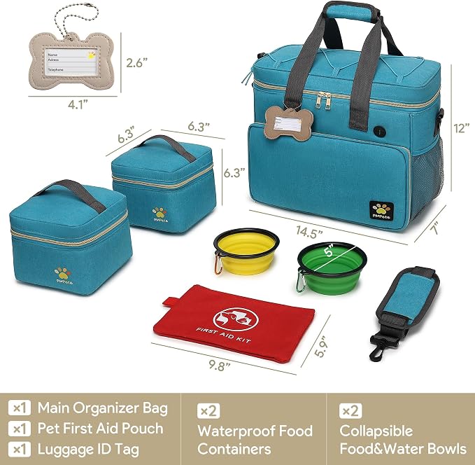 Dog Travel Bag for Traveling| Week Away/Overnight Travel Accessories with Multi-Function Pockets|Pet Travel Set for Dog and Cat|Ultimate Gift for Dog Moms &Dads, Doggy Lovers &Pet Owners - Image 4