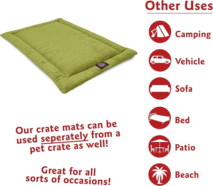 Majestic Pet Dog Crate Mat - Machine Washable Soft Plush Pet Bed Pad for Crates & Kennels | USA Crafted | 48"x30" Villa Apple - Image 7