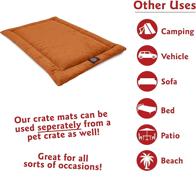 Majestic Pet Dog Crate Mat - Machine Washable Soft Plush Pet Bed Pad for Crates & Kennels | USA Crafted | 48"x30" Villa Orange - Image 7