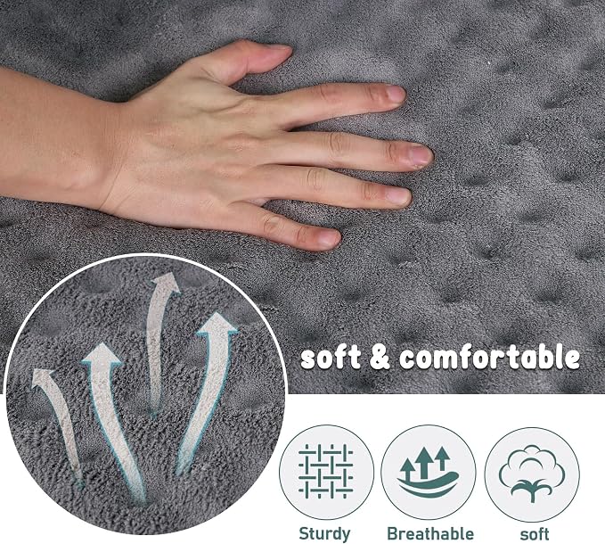 Dog Crate Pad 30x19 inch Gray Memory Foam Dog Bed Mat Small Medium Grey Washable Puppy Sleeping Bed Anti Slip - Image 4