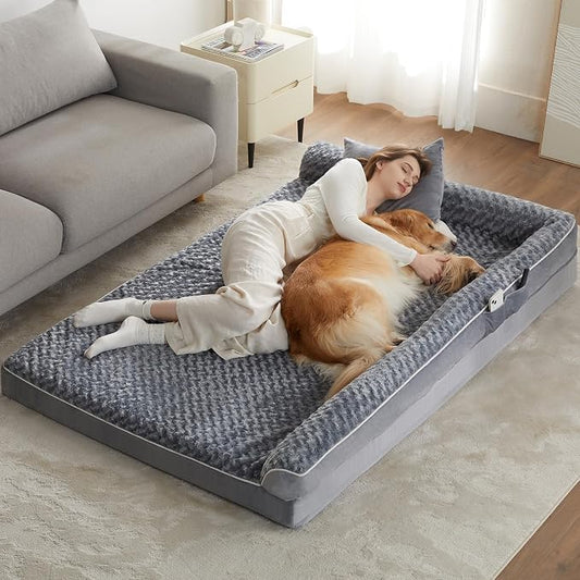 BFPETHOME Orthopedic XXL Dog Beds Large Sized Dog, Washable Dog Sofa Bed | Removable Cover, Waterproof Lining, Non-Slip Bottom, Large Pet Couch for Big Dogs, Cozy Shared Sleeping Dog Bed for Indoor by BFPETHOME