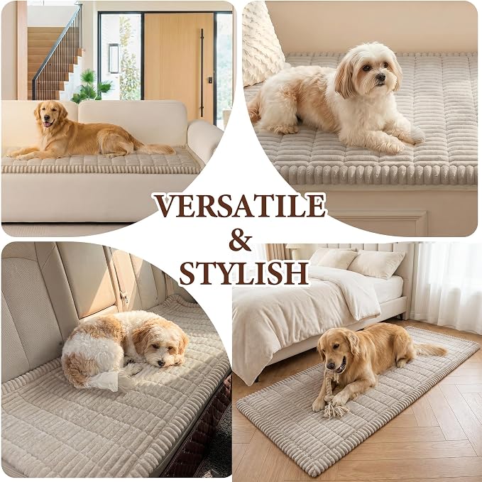 MEETSKY Couch Covers for Sofa, Couch Cover for Dogs Washable, Sofa Covers for Cats, Non Slip Soft Sofa Slipcovers, Love Seat Couch Covers, Furniture Protector, Oatmeal, 27.6" x 59" - Image 6