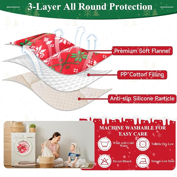 VClife Fuzzy Anti-Slip Dog Couch Cover for Christmas, Red, 27.6 x 82.7 | Soft Thick Couch Covers for 3 Cushion Couch Sofa Pet Friendly, Scratch Resistant Sofa Cover Washable Dog Furniture Protector - Image 6