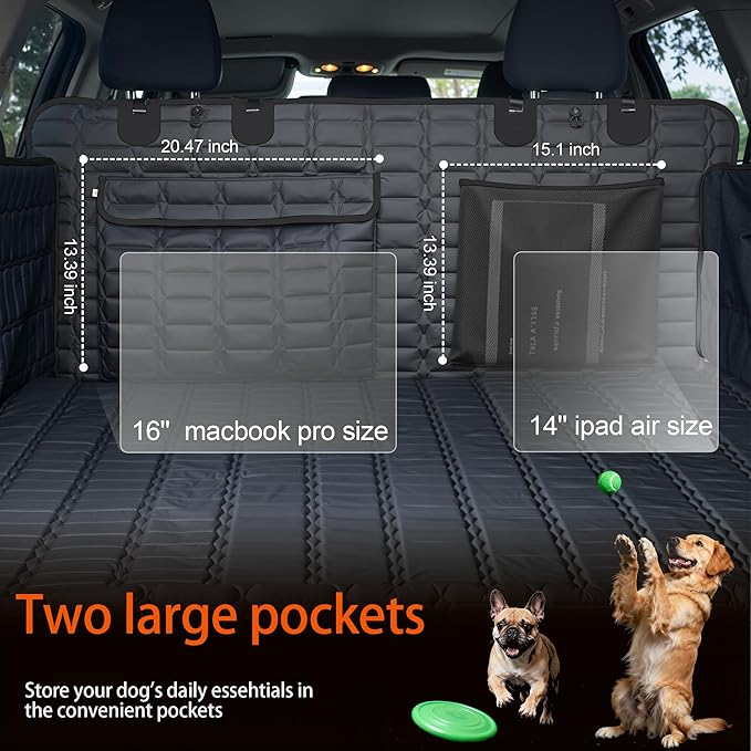 Reliadura Cargo Liner for SUVs, Waterproof Trunk Cover with Bumper Flap | Non-Slip Dog Seat Cover For SUVs/Cars/Vans; Large Black Cargo Mat with Side Flaps Protects from Scratches, Pet Hair and Dirt. - Image 3