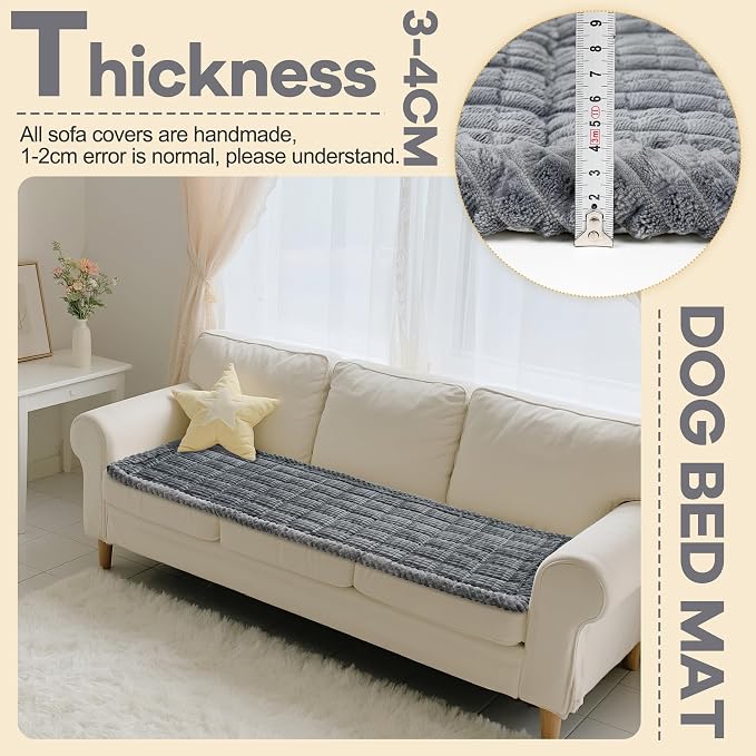 Dog Couch Cover Protector, Non Slip Dog Mat Grey-70 | Non-Slip Washable Dog Couch Protector Blanket, Thick Soft Mat Shields Sofa from Stains, Furniture Cover for Dogs - Image 2