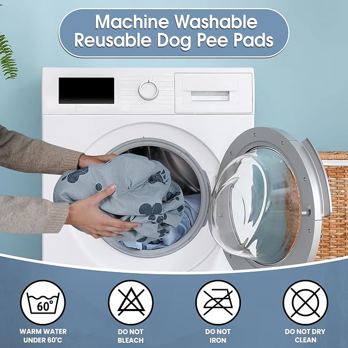 Washable Puppy Pads for Dogs 2 Packs 24’’ x 30’’ Reusable Pee Pads for Dogs Waterproof Heavy Absorbent Puppy Training Pads for Indoor Dog Mats - Image 7