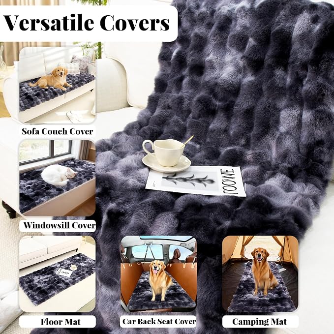 Non Slip Sofa Cover, Plush Pet Sofa Covers for Dogs Washable Couch Protector for Cushion, Warm Fuzzy Dog Pet Friendly Furniture Covers Protector Slipcovers for Sectional Couches and Sofas, 27.6"x70.9" - Image 6