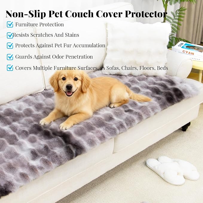 Sofa Covers for Cushion Couch, Non Slip Couch Covers Pet Friendly Washable Couch Covers for Sofa, Soft Thick Sectional Couch Cover L Shape Sofa Furniture Protector for Kids Dogs Cat Pet, 27.6"x82.7" - Image 7