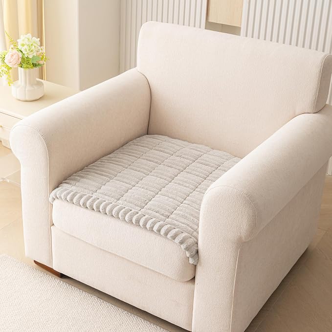 MEETSKY Chair Cover Soft Couch Armrest Covers for Sofa, Thick Sofa Covers Washable Sofa Slipcover for Single Couch, Oatmeal, 27.6" x 27.6" by MEETSKY