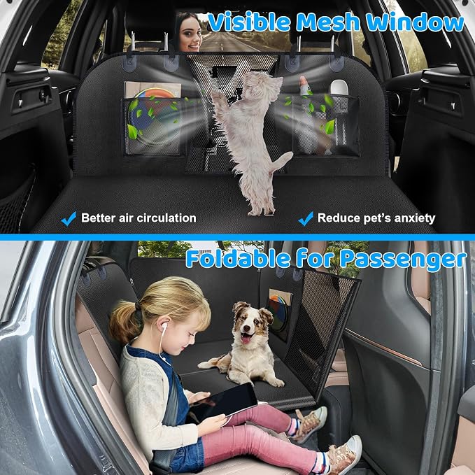 URPOWER PU Leather Dog Back Seat Extender for Full-Size Crew Cab Trucks | Supports 550 lbs, Stable 3-Panel Hard Bottom, Added High-Density Foam for Comfort, Waterproof 900D Oxford, 45% More Space - Image 6